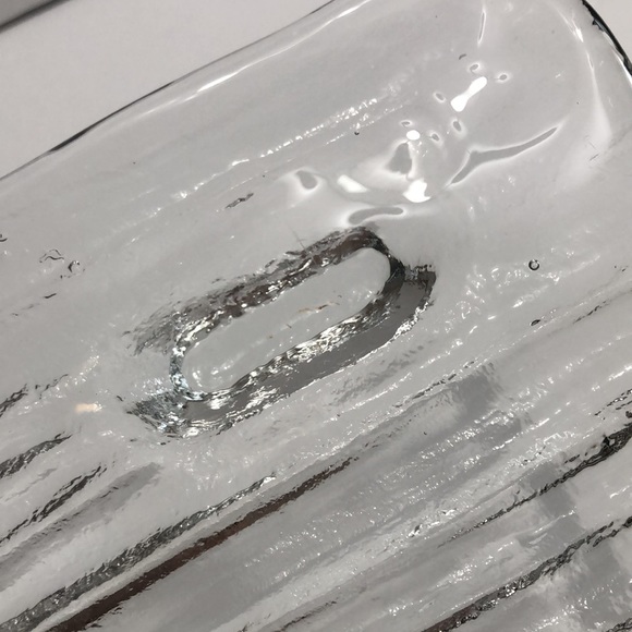 Rectangle Clear Thick Glass Ice Bark Design Appetizer/Platter/Tray NWT - Picture 4 of 13